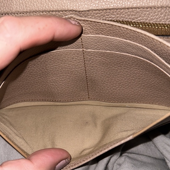 Chloe authentic real leather three diff color tans big wallet snaps open 7 card - Picture 6 of 13